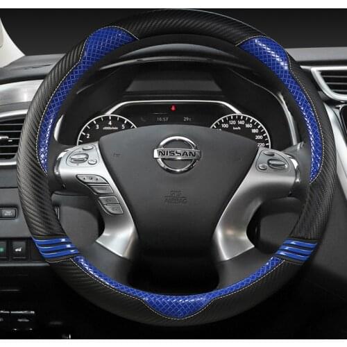 PU Leather Steering Wheel Cover for Nissan Qashqai Juke Primera Versa Almera Terrano Kicks March Murano 350z Terrano NV200