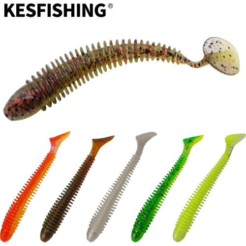 KESFISHING Fishing Lures Soft Baits Ring Shad 100mm Silicone Lure Fish Carp Fishing Accessories Popper PVA