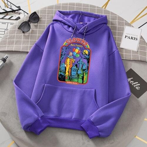 Clowns Are Creativity Funny Print Hoodie Women simple Fleece Hoody Autumn S-XXL Sweatshirt Fashion Quality Female Clothes Tops