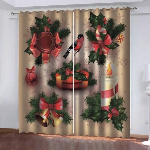 Beautiful Photo Fashion Customized 3D Curtains christmas curtains Thick shading soundproof windproof curtain