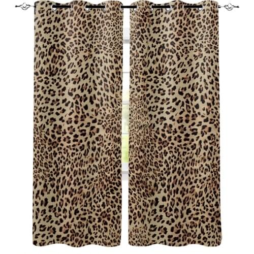 Leopard Window Curtains For Living Room Bedroom Home Decoration Panels For Kitchen Kids Curtains