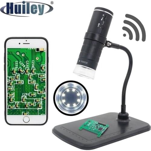 WiFi Microscope 1000X HD Digital Microscope Camera for Smartphone Optical Glass Lens Watch Repair Circuit Board Inspection Tools