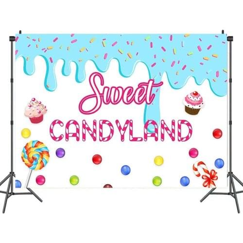 Cartoon Sweet Candyland Background Portrait Photography Birthday Party Decors Photographic Backdrops Photocall Studio
