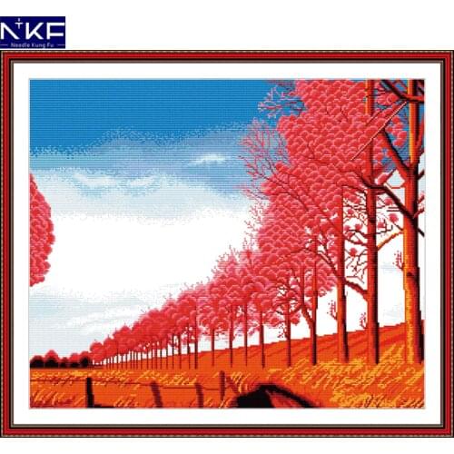 NKF Rising Higher Step By Step Home Cross Stitch Patterns DIY Kit Needlework Embroidery Sets Chinese Cross Stitch for Home Decor