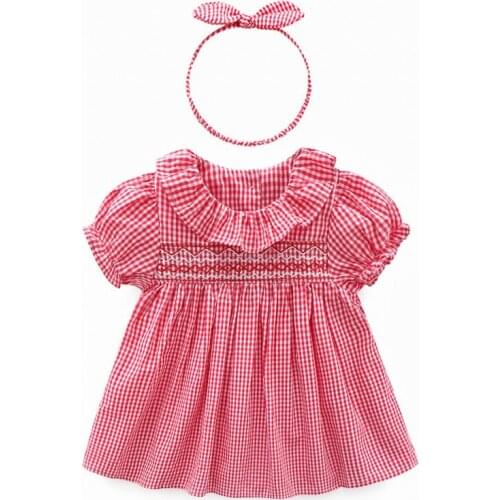 New style Summer Baby Girl Dresses Party and Wedding 1 Year Girl Baby Birthday Dress Plaid Infant Dress Princess Baby Clothes 2