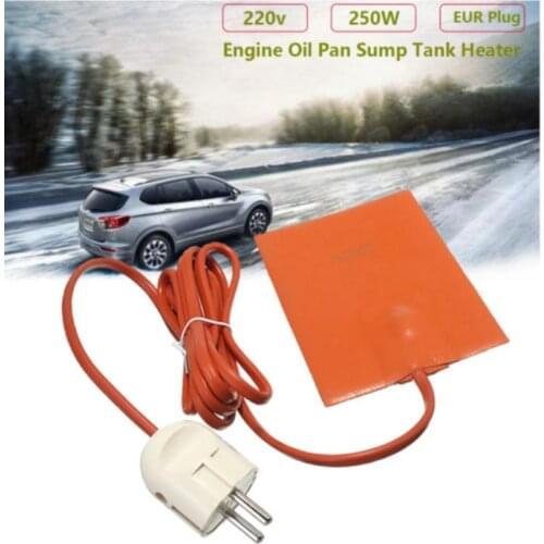 Orange Car Engine Oil Pan Sump Tank Heater Pad 250W Silicone Oil Heating Pad Engine Oil Tank Wear Protect With EU Plug 220-240V