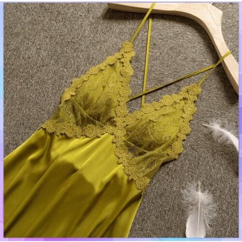 Sexy Sleepwear Female Night Dress Womens Backless Nightgowns Temptation Nightdress With Chest Pad Mesh Nightwear Erotic Nightie