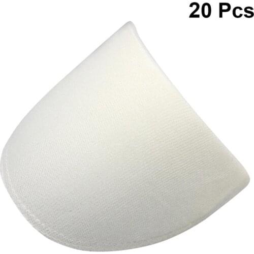 20pcs Practical Shoulder Pads Convenient Sewing Sponge Pads Useful White Sponge Shoulder Pad for Blazer Clothes