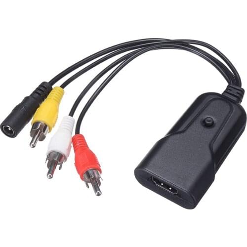 POHIKS 1pc High Quality RCA AV to HDMI-compatible Converter 1080P Video Audio Adapter For VHS/ VCR/ Old DVD Players