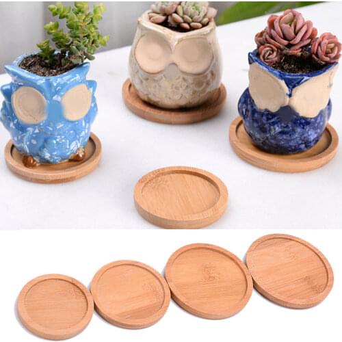 Simplicity Ornaments Trays Flower Trays Exquisite Pot Mats Bamboo Wood Bottom Gardening Supply Wood Rural Holder Home Decor