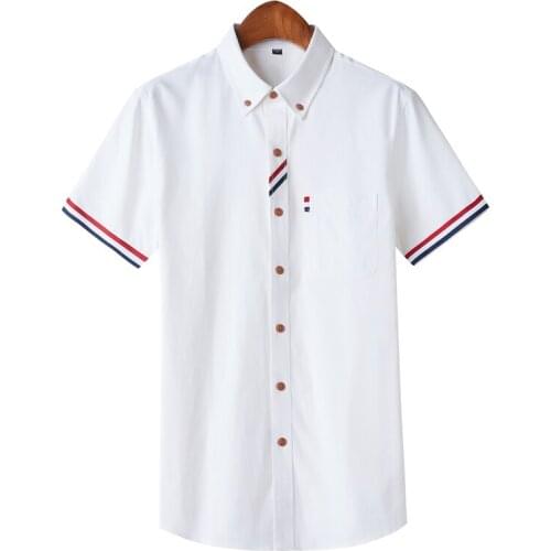 Quality Summer Men Shirt Short Sleeved Solid Twill Formal Business White Camisa Masculina Men Social Shirts 4XL 5XL2021