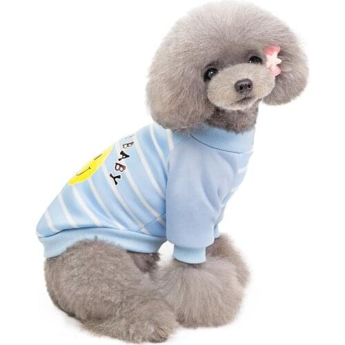 Puppy Dog Apparel Coat Cute Smil Face 100% Cotton Autumn Pet Dog Coats Chihuahua Yorkie Outfit ClotheTeddy Yorkshire Pet Coat