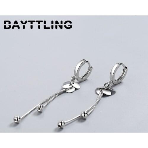 BAYTTLING 925 Sterling Silver 66MM Tassel Bead Pendant Earrings For Women Fashion Earrings Jewelry Birthday Gift