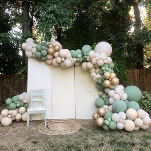 148pcs Globos Baby Shower Decorations Avocado Green Gold Double Cream Balloon Garland Arch Kit Latex girl balloon wedding