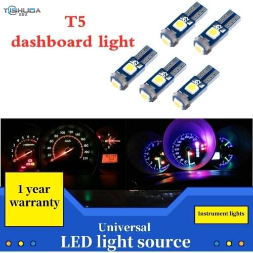 5Pcs T5 Led Bulb W3W W1.2W Led Canbus Car Interior Lights Dashboard warming indicator Wedge Auto Instrument Lamp 12V