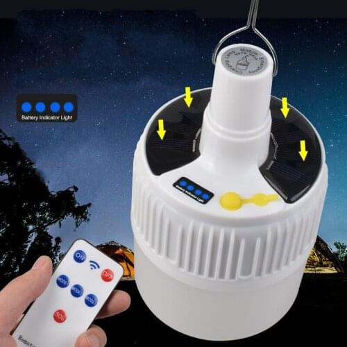 LED Bulb Light Solar Outdoor Waterproof USB Rechargeable Light Bulb Mobile Night Market Stall Household Power Outage Camping