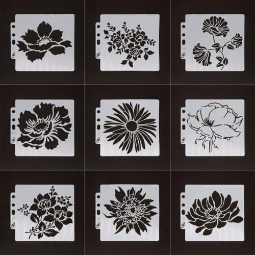 Flower Stencils Template Painting Scrapbooking Embossing Stamping Album Card