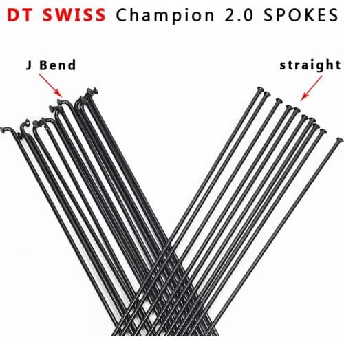 Bicycle spokes DT Swiss Champion 2.0 round spokes J-bend/straight pull head bicycle spokes black bicycle spokes with copper cap