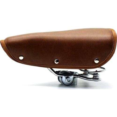 Retro Vintage Bicycle Saddle Riveted Cycling Saddle Classic Seat Bike with Spring Durable Seat Cover Bike Accessories