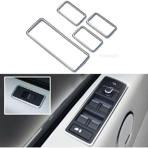 Wooeight 4X Car Interior Window Lift Switch Button Control Panel Frame Trim Styling Sticker Fit For Land Rover Discovery 5 2017