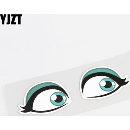 YJZT 14.3CM*4.3CM Fun Peeking Eye Car-styling Car Sticker PVC Decal 13-0470