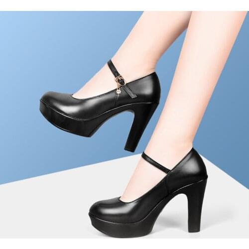 Fashion Elegant Leather Shoes For Women 2021 Sexy Platform Heels High Quality Ladies Autumn Wedge Shoes For 36 38 39 40 41 42 43