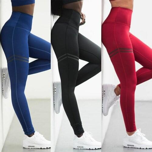 Women Yoga Leggings Fitness Seamless Tummy Yoga Pants High Waist Workout Trousers Slim Gym Sportswear 3 Colors Size S-XL