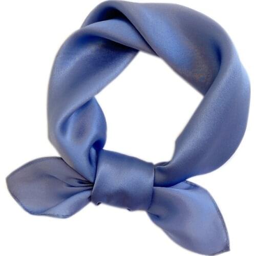 New 2020 Neck 100% Silk Scarf Women Hair Small Foulard Shawls And Wraps Lady Office Neckerchief Hijab Bandana Scarves Pashmina