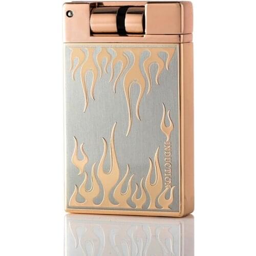 Gold Bar Red Flame Creative Forward Rolling Ignition Windproof Electronic Induction Inflatable Windproof Lighter Gift for Men