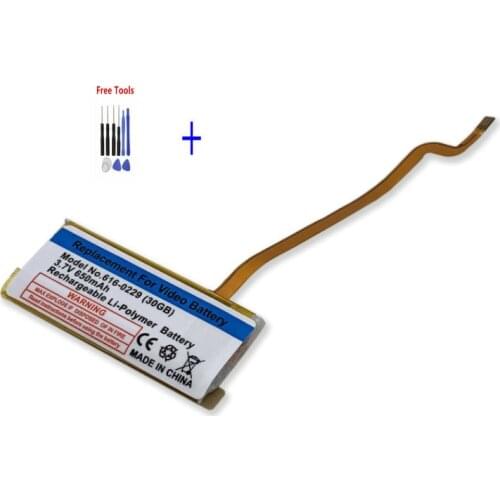 1x 650mAh 616-0229 Battery For ipod classic gen 6th 7th 80GB 120GB Thin 160GB for ipod 5/5.5 gen 30 gb + Repair Tool kits