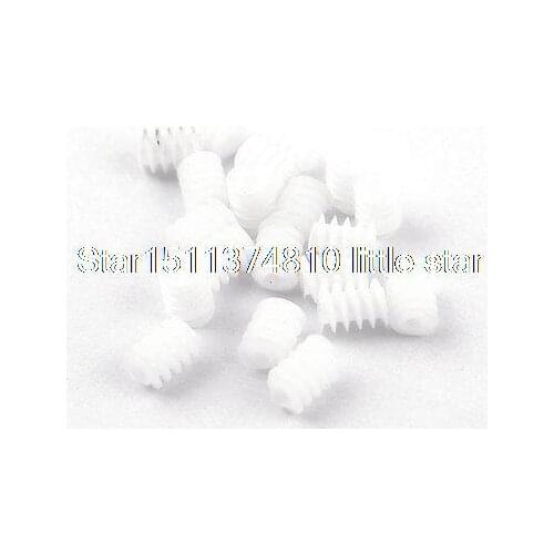 20 Pcs White Plastic RC DIY Toy Motor Gear Worm Screws Replacement 6x8mm
