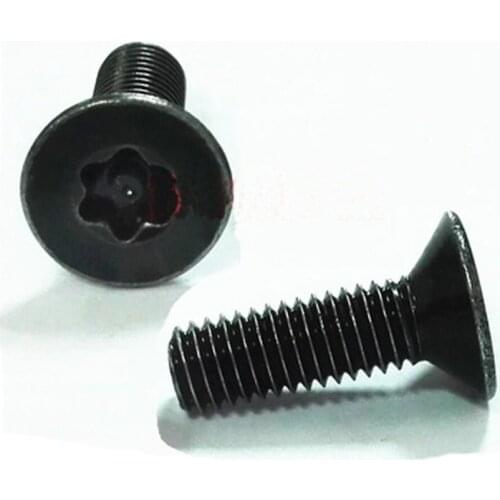 30pcs M3 Carbon steel black Countersunk head torx hexagonal column Flat six stars Plum with needle Anti-theft mechanical screw