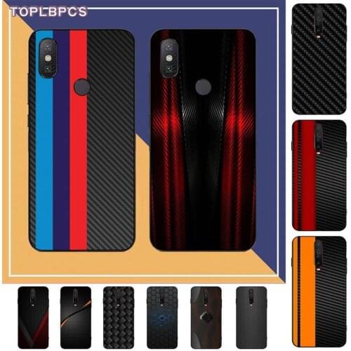 TOPLBPCS Car Carbon Fibre Print Coque Shell Phone Case for RedMi note 9 4 5 6 7 5a 8 9 pro max 4X 5A 8T