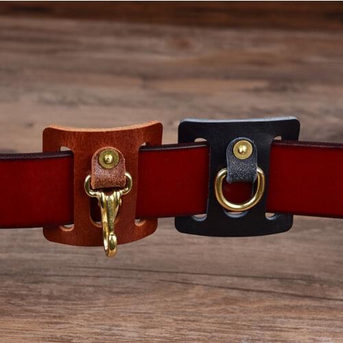 Belt Keychain Solid Brass Belt Loop Key Holder, pure copper Back Clip hooks belt accessories Detachable Keyring DIY Leather Craf