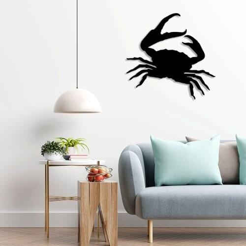 Fire Effect Left Turned Crab Wall Room Home Accessory Wooden Table 50x48cm