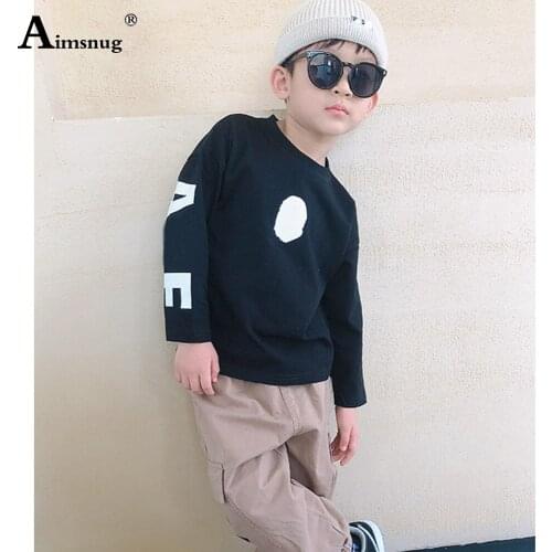 Children Fashion 3D Print T-shirt Kids Round Neck Long Sleeve Tees Boys Casual Shirt Kpop Style 2021 Autumn Leisure Cotton Tops