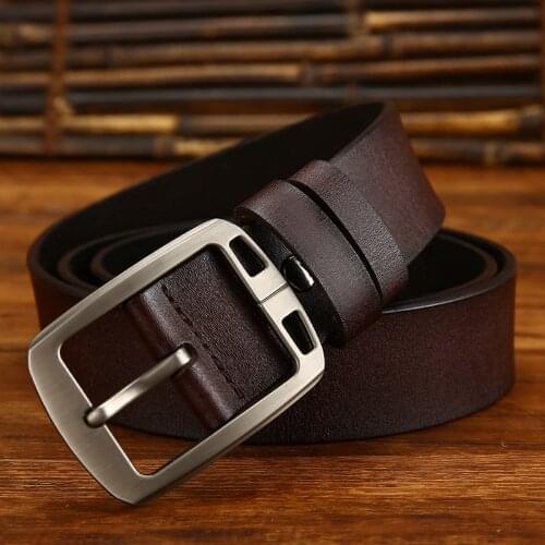 Designer high Quality 100% Upper Genuine Leather Alloy Pin Buckle Belt Business Cowhide Brand Waistband Strap Belt For Men