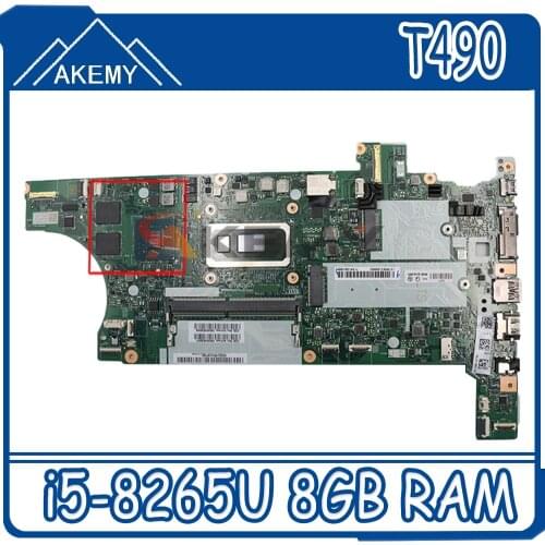 For Lenovo T490 Laptop Motherboard FT490 FT492 FT590 FT531 NM-B901 MainBoard With i5-8265U 8GB RAM + GPU 100% fully tested