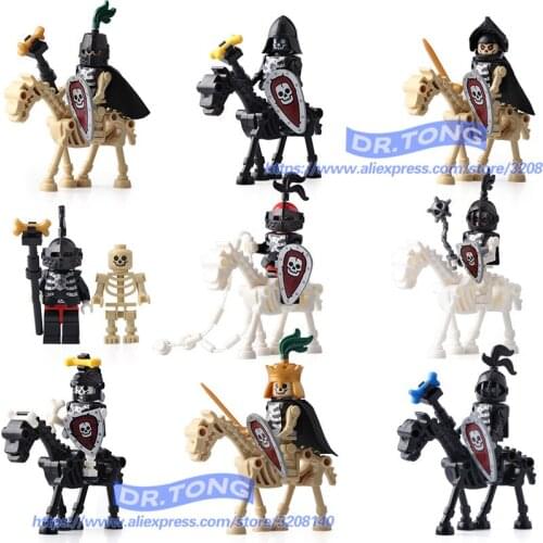 DR.TONG Single Sale AX9815 Skeleton Knights Medieval Castle Knights Skeleton Knights Building Bricks Blocks Toys Children Gifts