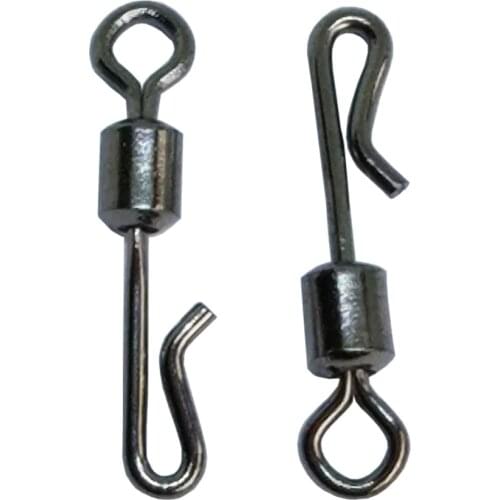 F6018 20pieces/lot Fishing Swivels Q-shaped Swing Snap #8/#10/#12 Carp Hook Link Fishing Connector Terminal Tackle