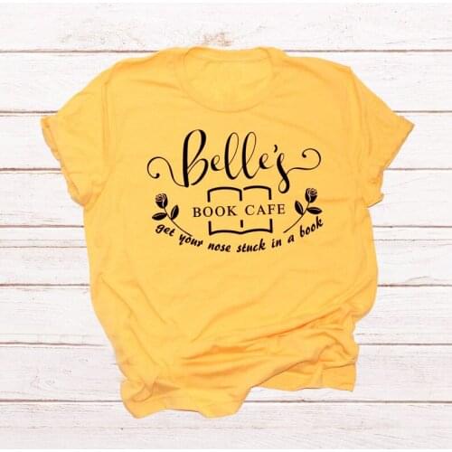 Book cafe t-shirt vintage camisetas grunge tumblr graphic Fashion women funny cotton book casual art aesthetic tshirt tee top