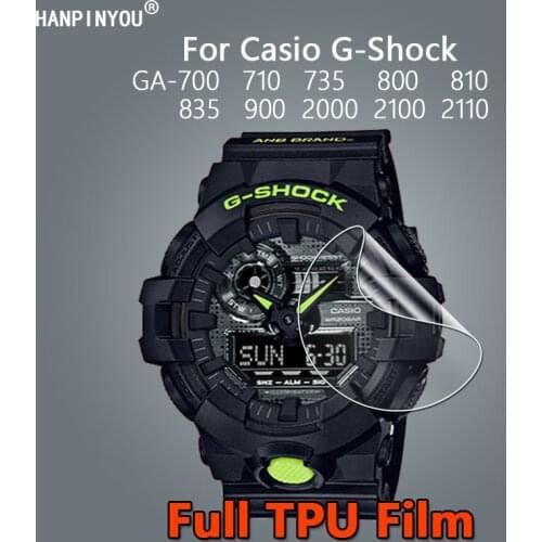 For Casio GA-700 GA-710 GA-735 GA-800 GA-810 835 900 GA-2000 2100 2110 Clear Soft TPU Hydrogel Film Screen Protector -Not Glass