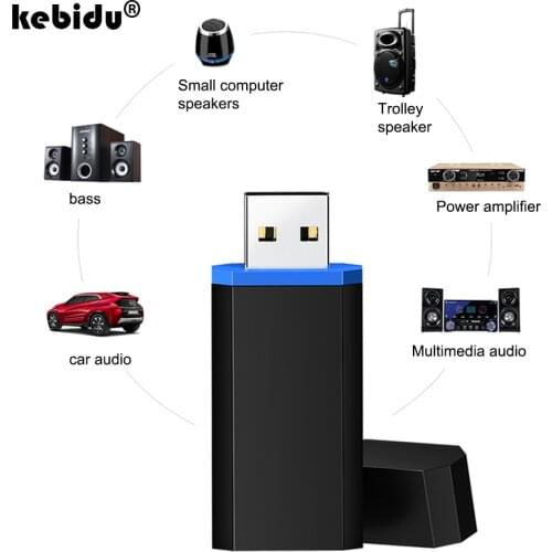 Kebidu USB Bluetooth 5.0 + EDR Audio Transmitter USB Audio Dongle Transmitter For TV PC 3.5MM 3.5 Jack AUX Wireless Adapter