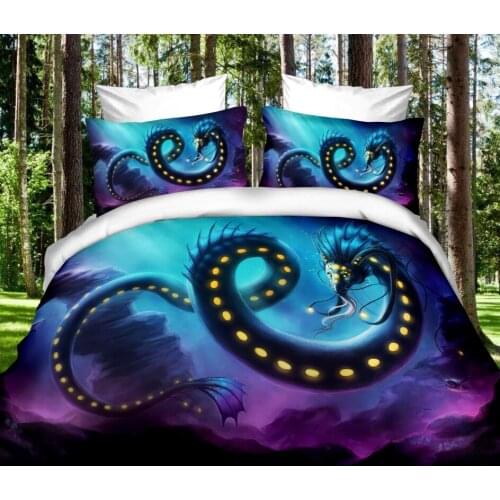 Dragon Bedding Set Single Twin Full Queen King Size Animal Tag Lion Wolf Bed Set Childrens Kid Bedroom Duvetcover Sets 012