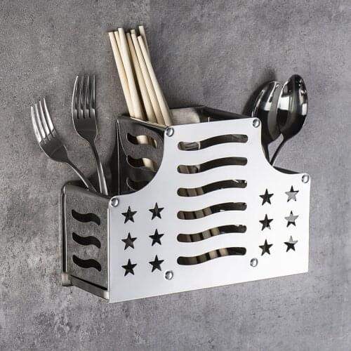 Kitchen Storage Box Rack Kitchen Cutlery Organizer Tableware Draining Chopstick Cage with Water Outlet Tableware Holder