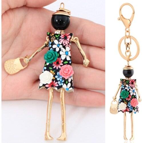 Fashion Key chain For women Charm Girl KeyChain Bag Car Pendant Alloy Handmade Lady Jewelry Accessory Wholesale