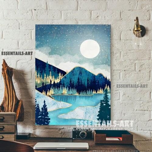 Nordic Abstract Morning forest nature Canvas Wall Art Painting Decor Bedroom study Living kid Room Home Decoration Prints