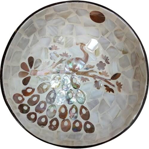 Natural Coconut Bowl Decoration Fruit Salad Rice Bowl Wooden colorful Bowl Handicraft Decoration Creative Coconut Shell Bowl