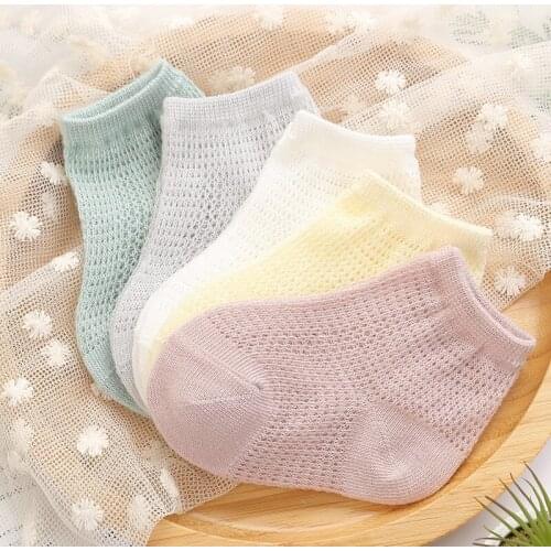 5 Pairs/lot 3-8Y Infant Baby Socks for Girls Boys Cotton Mesh Summer Cute Newborn Toddler Socks Baby Clothes Accessories