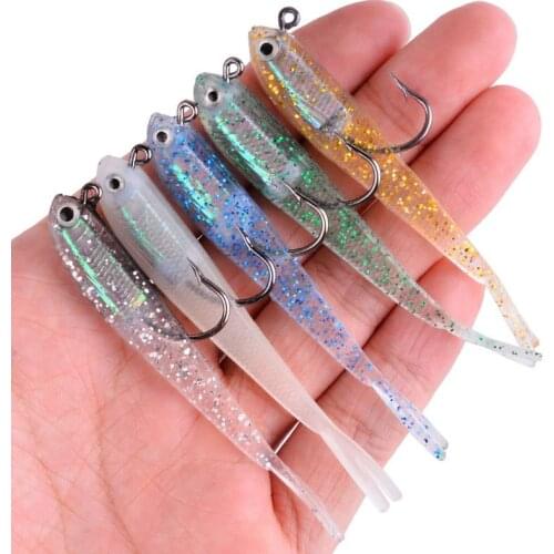 2021 New 7.5cm 5.9g material Super soft super elastic Durable Worm Soft Bait JIgging Hook Soft Bait